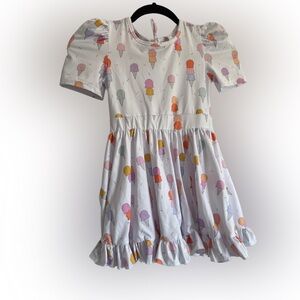 Little Stocking Company Ice Cream Print Kids Dress Size 7